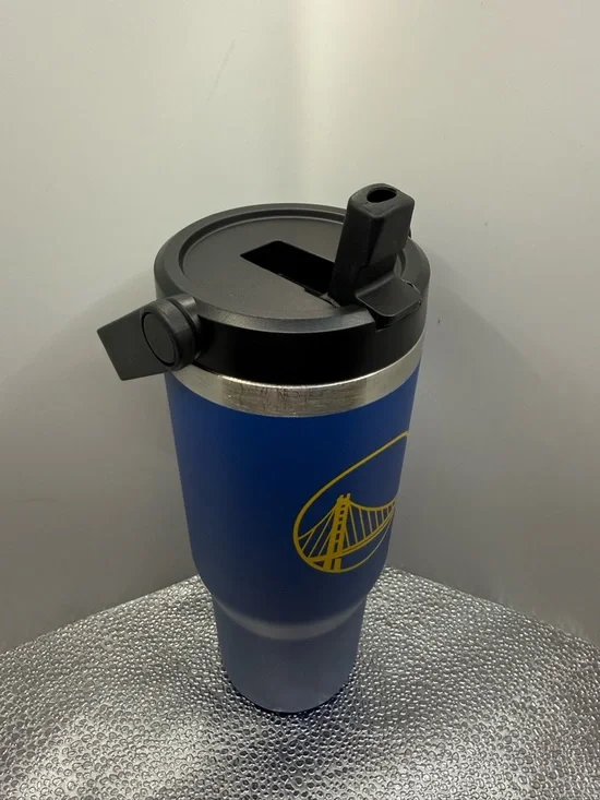 NBA Golden State Warriors 30oz Travel Tumbler with Fliptop Straw - Picture 2 of 7